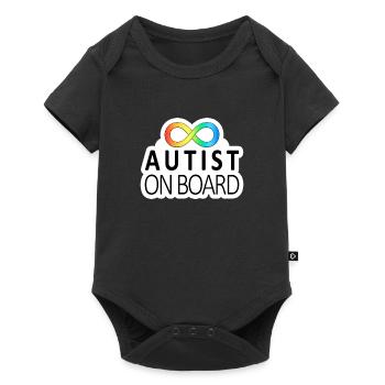 Autist on Board: Neurodiversity Stickers - Baby Premium short-sleeve bodysuit - black - Front