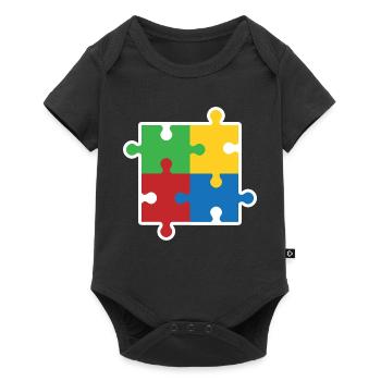 Icône du puzzle de l’autisme - Body à manches courtes Premium Bébé - noir - Devant