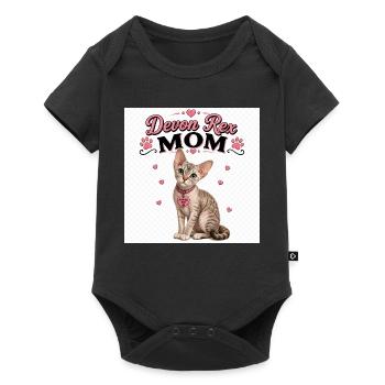 Devon Rex Maman Chat Cœur - Body à manches courtes Premium Bébé - noir - Devant