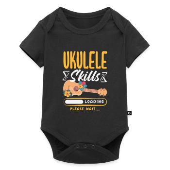 Designs et expressions amusantes de ukulélé - Body à manches courtes Premium Bébé - noir - Devant