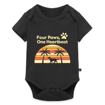 Four paws and sunset dog design - Baby Premium short-sleeve bodysuit - black - Front