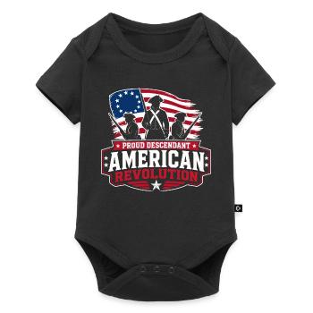 Fier descendant de la Révolution américaine - Body à manches courtes Premium Bébé - noir - Devant