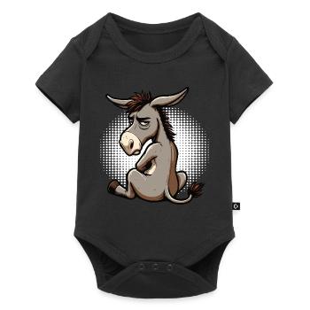 Esel Eselchen Eselhalter Muli Langohresel Muli - Baby Premium Kurzarmbody - Schwarz - Vorne