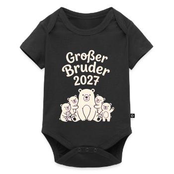 Großer Bruder 2027 Bärenfamilie - Baby Premium Kurzarmbody - Schwarz - Vorne
