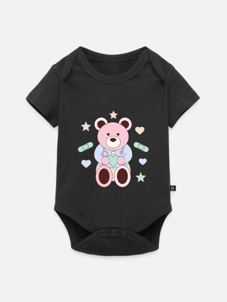 Kleiner Herzheiler - Baby Premium Kurzarmbody - Schwarz