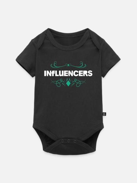 Influencer Stil Ornament - Baby Premium Kurzarmbody - Schwarz