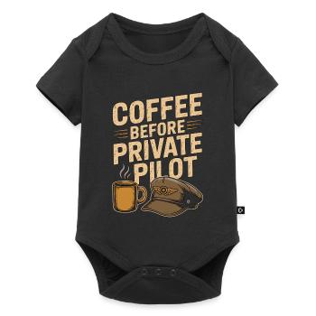 Private Pilot Coffee Before Aviation Coffee Lover - Baby Premium short-sleeve bodysuit - black - Front