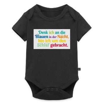 Bunte Nachtgedanken Schlafzitat - Baby Premium Kurzarmbody - Schwarz - Vorne