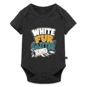 Cadeau de la maman du chien berger allemand blanc, Glit de fourrure blanche - Body à manches courtes Premium Bébé - noir - Devant