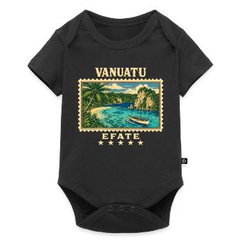 Marque de voyage vintage Vanuatu Efate - Body à manches courtes Premium Bébé - noir - Devant