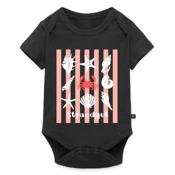 Strandgut Muscheln Seesterne und Krebs - Baby Premium Kurzarmbody - Schwarz - Vorne