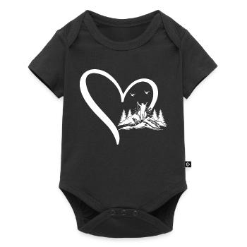 Hiking Lover Mountain Hiking Heart Mountain Lover - Baby Premium short-sleeve bodysuit - black - Front