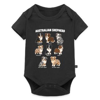 Color chart for Australian Shepherd puppies - Baby Premium short-sleeve bodysuit - black - Front
