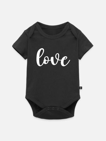 Love Script Kalligrafie - Baby Premium Kurzarmbody - Schwarz