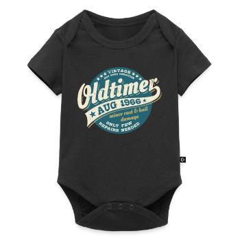 Millésime août 1966 - Anniversaire - Cadeau - Body à manches courtes Premium Bébé - noir - Devant