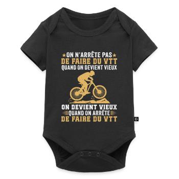 On devient vieux quand on arrête le VTT  - Body à manches courtes Premium Bébé - noir - Devant