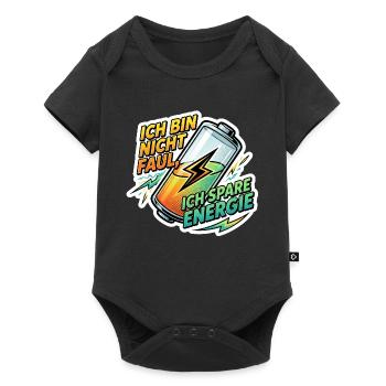 Ich bin nicht faul ich sparen Energie - Baby Premium Kurzarmbody - Schwarz - Vorne