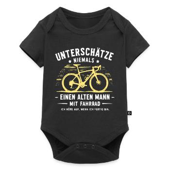 Unterschätze Niemals Alten Mann Fahrrad - Baby Premium Kurzarmbody - Schwarz - Vorne