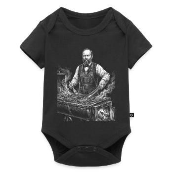 James A Grilling BBQ - Baby Premium short-sleeve bodysuit - black - Front