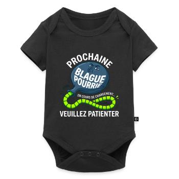 Prochaine Blague Pourrie Chargement Humour - Body à manches courtes Premium Bébé - noir - Devant
