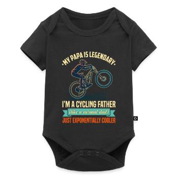 Papa Cycliste Légendaire VTT Rétro - Body à manches courtes Premium Bébé - noir - Devant