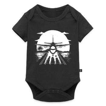 Airplane Drawing - Baby Premium short-sleeve bodysuit - black - Front