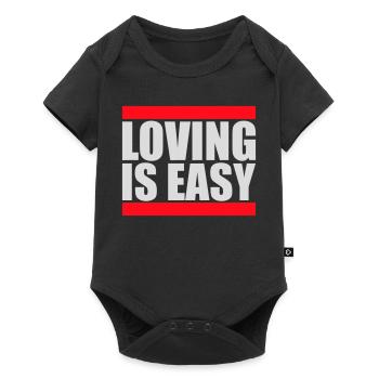 Loving Is Easy Inspirational Romantic Saying Logo - Baby Premium short-sleeve bodysuit - black - Front
