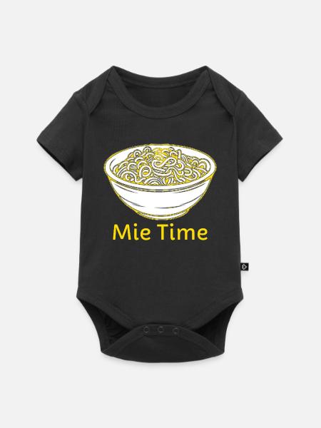 Mie Time Nudelschale - Baby Premium Kurzarmbody - Schwarz