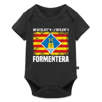 Formentera Koordinaten - Baby Premium Kurzarmbody - Schwarz - Vorne