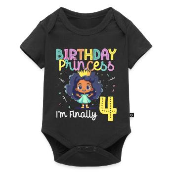 Fille noire pour son 4e anniversaire, Princesse - Body à manches courtes Premium Bébé - noir - Devant