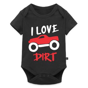 I Love Dirt Offroad Truck Design - Baby Premium short-sleeve bodysuit - black - Front