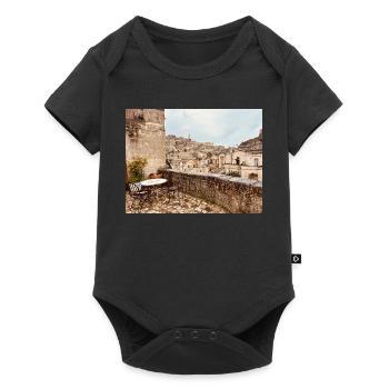 Terrace in a stone village - Baby Premium short-sleeve bodysuit - black - Front