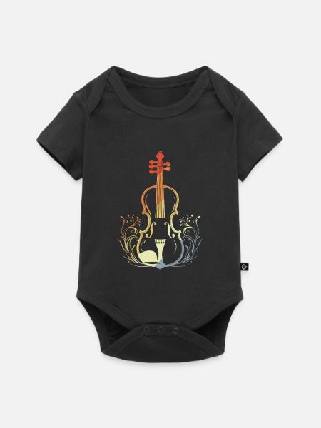 Geige Retro-Stil - Baby Premium Kurzarmbody - Schwarz