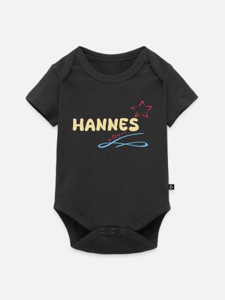 Sterne Hannes - Baby Premium Kurzarmbody - Schwarz