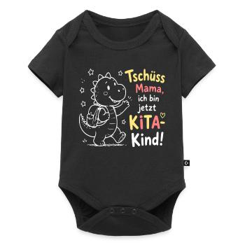 Kita Abschied Dino Design - Baby Premium Kurzarmbody - Schwarz - Vorne