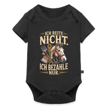 Reite Nicht Bezahle Pferdepapa Pferdemama Pferde - Baby Premium Kurzarmbody - Schwarz - Vorne