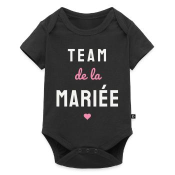 Team de la Mariée EVJF Coeur Mariage Fête Copines - Baby Premium Kurzarmbody - Schwarz - Vorne