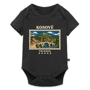 Kosovo Prizren Vintage Reisemarke - Baby Premium Kurzarmbody - Schwarz - Vorne