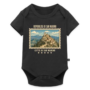 San Marino Città di San Marino Vintage Reisemarke - Baby Premium Kurzarmbody - Schwarz - Vorne