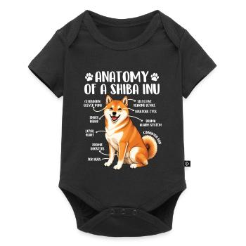 Anatomie de l’humour d’un doge Shiba Inu - Body à manches courtes Premium Bébé - noir - Devant