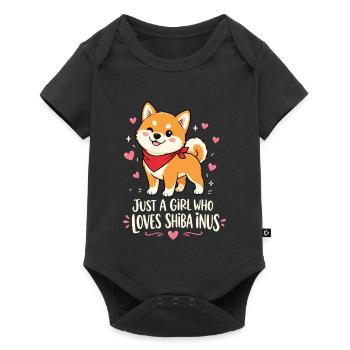 La fille aime Shiba Inus Doge Kawaii Maman - Body à manches courtes Premium Bébé - noir - Devant