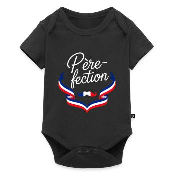 Père-fection Papa Français Fête Des Pères - Body à manches courtes Premium Bébé - noir - Devant