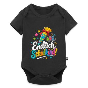 Endlich Schulkind ! - Baby Premium Kurzarmbody - Schwarz - Vorne