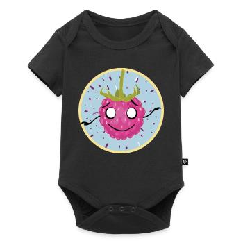 Cuddly raspberry face motif - Baby Premium short-sleeve bodysuit - black - Front