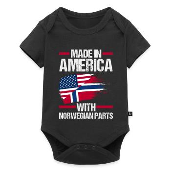 Norvège, Norge, Amérique, Fjords patriotiques, Scandinaves - Body à manches courtes Premium Bébé - noir - Devant