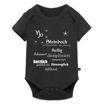 Steinbock_Sternzeichen - Baby Premium Kurzarmbody - Schwarz - Vorne