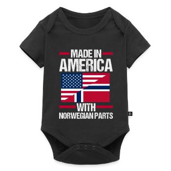 Norvège, Norge, Amérique, Fjords patriotiques, Scandinaves - Body à manches courtes Premium Bébé - noir - Devant