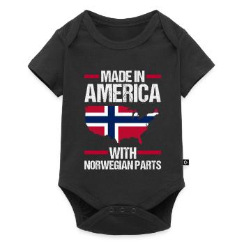Norvège, Norge, Amérique, Fjords patriotiques, Scandinaves - Body à manches courtes Premium Bébé - noir - Devant