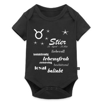 Stier_Sternzeichen - Baby Premium Kurzarmbody - Schwarz - Vorne