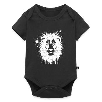 Lion in White Ink Drops - Baby Premium short-sleeve bodysuit - black - Front